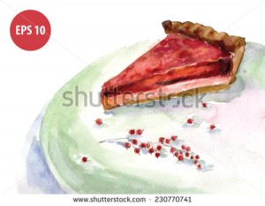 watercolor cake, painting delicacy